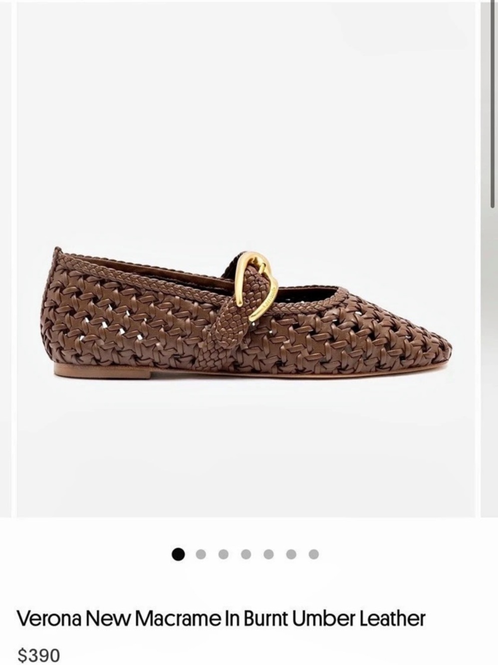 NWT with box Size 9.5 Larroude Verona New Macrame In Burnt Umber Leather New Mac
